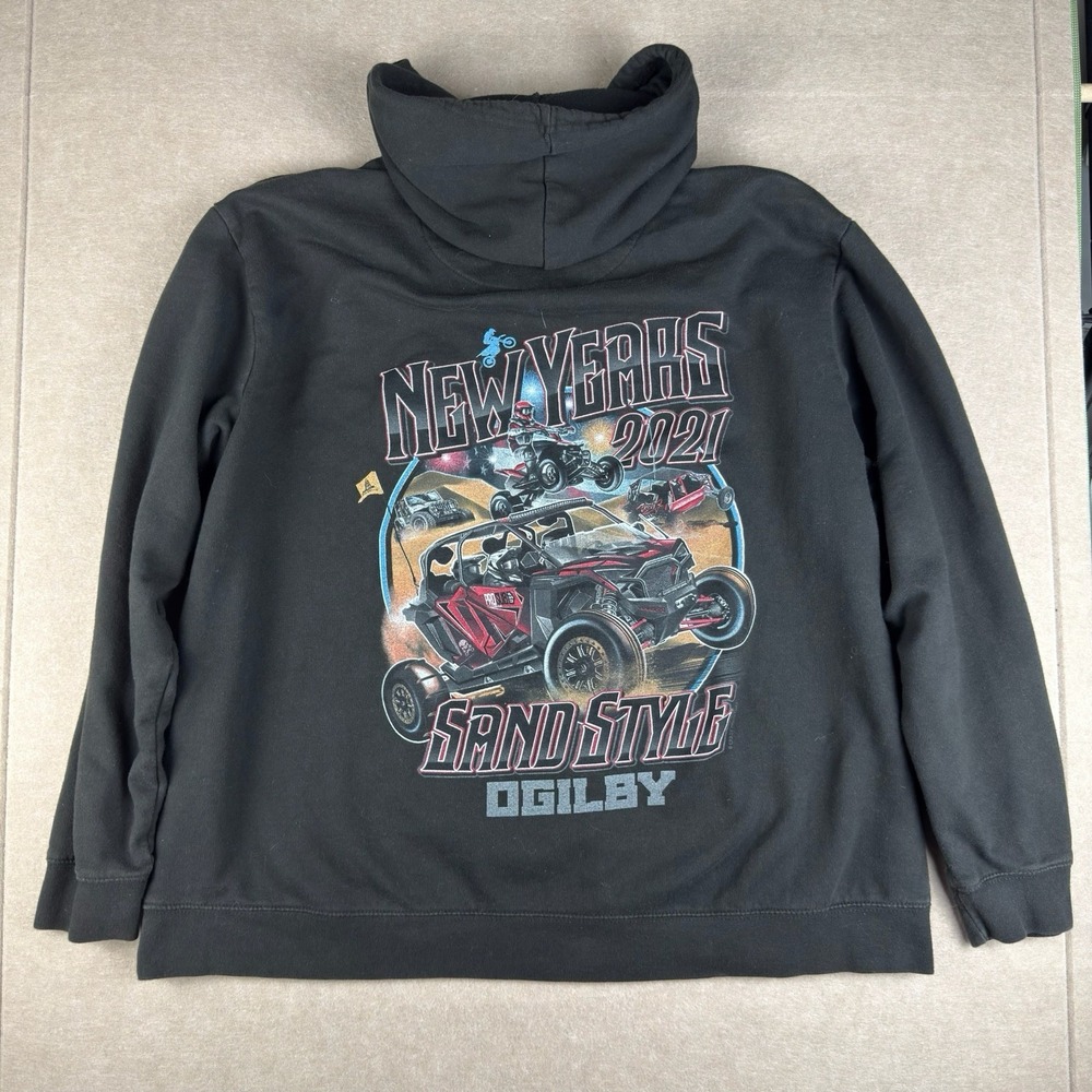 Delta Fleece Hoodie Men 2XL Black 2021 Ogilby Sand‎ Style UTV Graphic Pullover